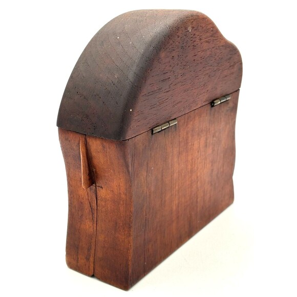 Vintage Wooden Elephant Cigarette Case Hand Carved Holder Storage Hinged - Picture 16 of 16